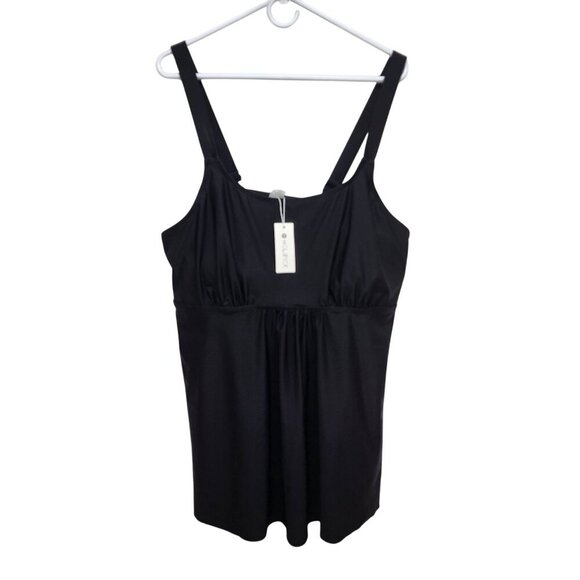 Holipick Womens Black Plus Size Swim Dress Adjustable Straps Size 20W - Picture 3 of 8